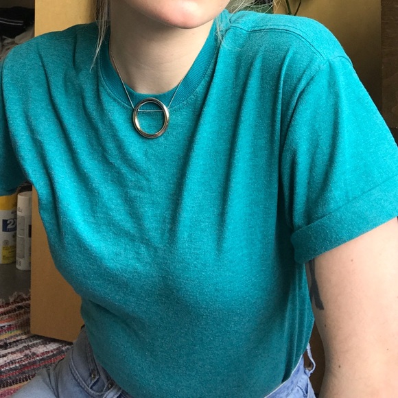 Teal // Aqua heathered tee 💫 - Picture 5 of 7